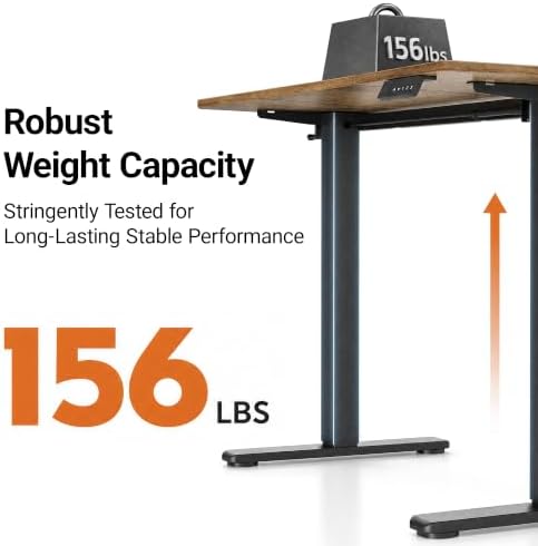 Claiks 55 x 24 Inch Rustic Brown Electric Standing Desk - Image 4