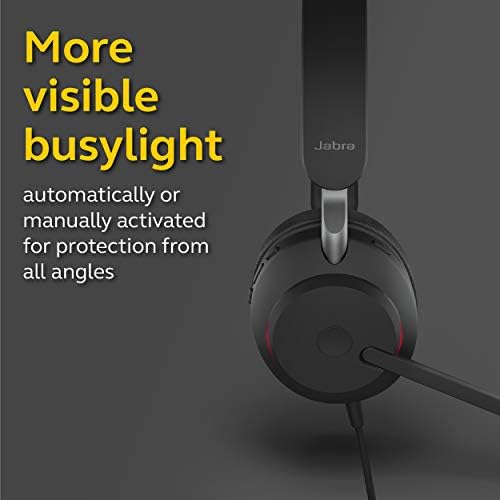 Jabra Evolve2 40 UC Wired Headphones, USB-A, Stereo, Black Telework Headset, Enhanced Comfort, Passive Noise Cancelling, UC Optimized (Renewed) - Image 4