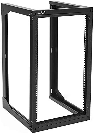 NavePoint 18U Server Rack with Swing Gate - Wall Mount Rack for 19 Inch IT Equipment Open Frame Rack – Network Rack Wall Mount for AV & Server Equipment 18” Deep Rack, Black by NavePoint
