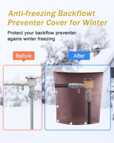 Backflow Preventer Pipe Insulation Cover (5°F), POROLIR 20"X16" Thicker Pressure Vacuum Breaker Cover, Water Well Pump Sprinkler Valve Cover for Winter Freeze Protection, Coffee - Image 3
