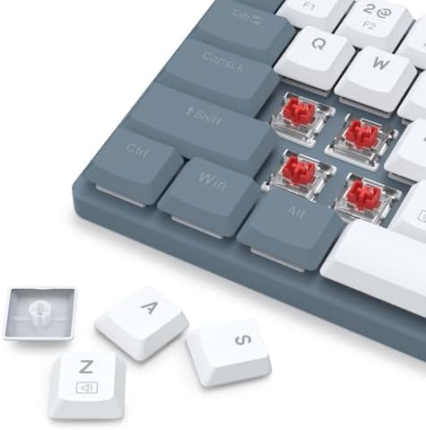 Redragon BS8773 Wireless Keyboard and Mouse Combo, 78 Keys 2.4Ghz Wireless Low-Profile Mechanical Red Switch Keyboard w/Slim Compact Design & Single Blue Backlit, Comfort Grip 2400 DPI Max Mouse - Image 7