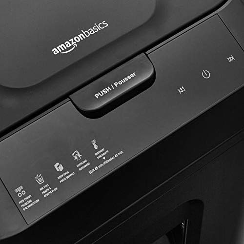 Amazon Basics 150-Sheet Autofeed Micro-Cut Paper and Credit Card Shredder, High Security Level P-4 with 8.5-Gallon Bin, 60-Minute Continuous Run Time, Black - Image 5