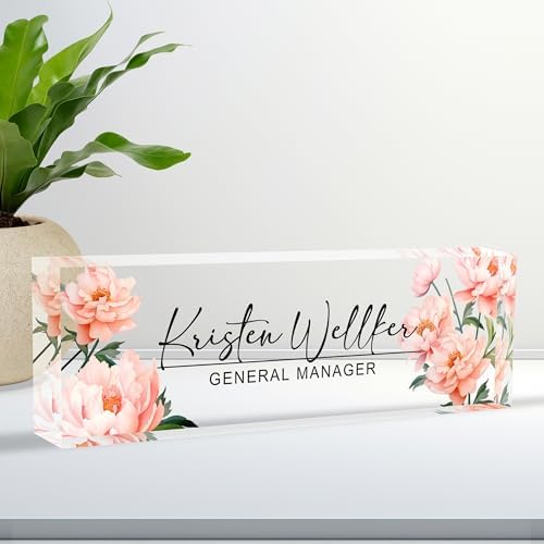 Custom Acrylic Name Plates for Desks, Personalized Office Decor by Ueedklaayy
