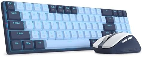 Redragon BS8773 Wireless Keyboard and Mouse Combo, 78 Keys 2.4Ghz Wireless Low-Profile Mechanical Red Switch Keyboard w/Slim Compact Design & Single Blue Backlit, Comfort Grip 2400 DPI Max Mouse - Image 7