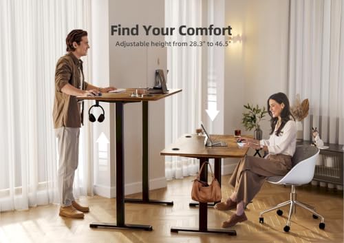 YDN 32 x 19 Inch Rustic Brown Electric Standing Desk - Image 5