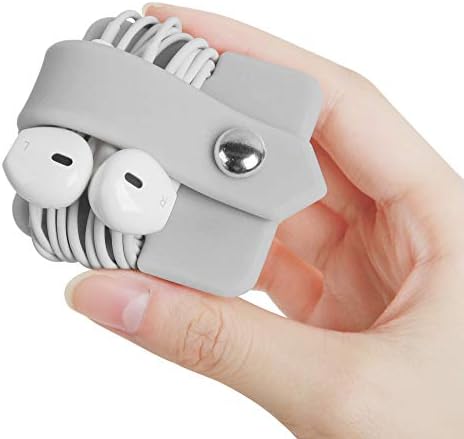 Cord Organizer Earbuds Holder Earphone Wrap Earphones Organizer Headset Headphone Earphone Wrap Winder Cord Manager Cable Winder Gray by ELFRhino