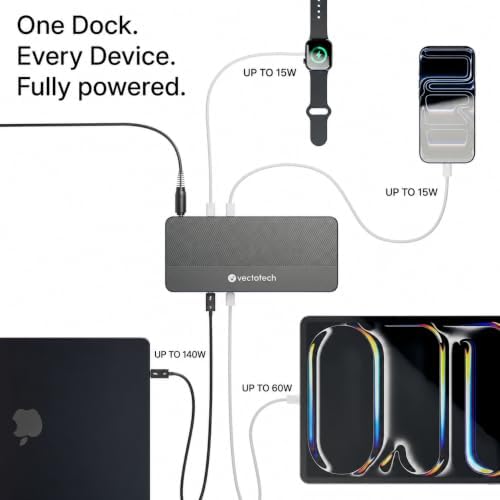 VectoTech V-Core Thunderbolt 5 Docking Station 12-in-1 with M.2 NVMe Slot - Image 6