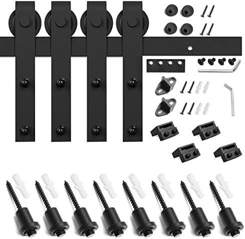 SMARTSTANDARD 11 FT Double Barn Door Hardware Kit, Fit 30-33" W Doorpanel - Image 6