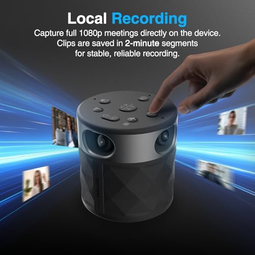 PANOCORE360 All-in-One Meeting Camera - 360° Conference Cam for PC Mac, Speaker & Mic Array, Auto Speaker Focus, 1080P Output, AI Voice Isolation, Local Recording,Compatible with Webex/Zoom/Teams/Meet - Image 5