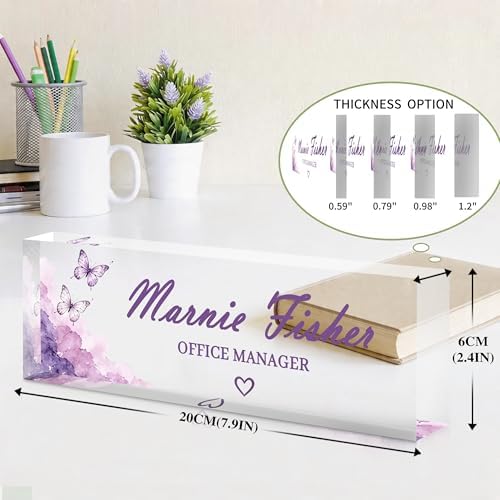 Custom Name Plate for Desk, Acrylic Desk Name Plate Personalized, Employee Appreciation Gifts, Office Desk Accessories for Woman Teacher Nurse, Coworker Gifts for Manager Assistant - Image 4
