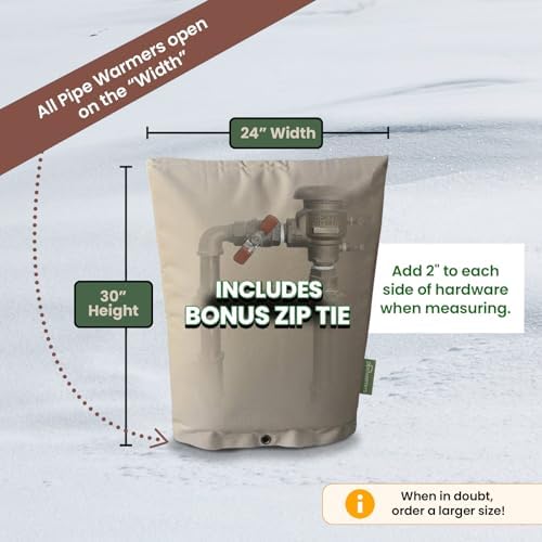The Original Winter Pipe Insulation Cover (0˚F) - Extra-Thick EVA+NBR (UV-Coated) Insulated Backflow Preventer Freeze Protection, Pump Cover, Sprinkler/Well/Valve Head Cover - (24" W X 30" H) - Image 2