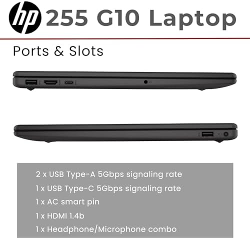HP 255 G10 15.6" FHD Business Laptop, AMD Ryzen 7 7730U, 64GB RAM, 2TB PCIe SSD, Numeric Keypad, Webcam, Wi-Fi 6, HDMI, Windows 11 Pro, Black - Image 5