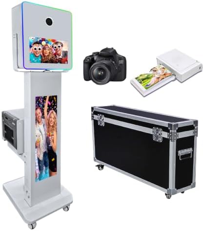 Portable DSLR Photo Booth Machine with 15.6" Touch Screen, Photo Booth with 29" LCD Display, Ring Light, Software, Mini PC,Flight Case for Event Rental Wedding Party (Photo Booth+Camera+Printer) by JIAQINMOTD