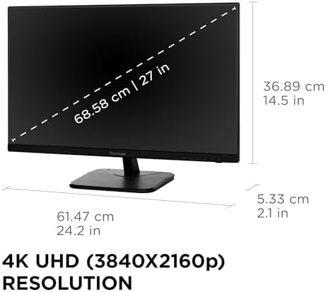 ViewSonic VA2756-4K-MHD 27 Inch 4K UHD Computer Monitor, IPS, HDR10, HDMI - Image 5