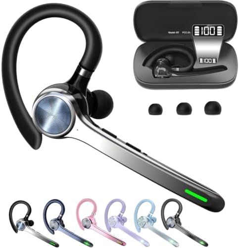 HEIBAS Bluetooth Headset, Wireless Earpiece with Mic for Work by HEIBAS