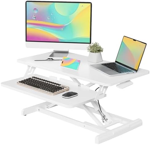 JOY worker 32" Standing Desk Converter, Height Adjustable Stand Up Riser by JOYworker