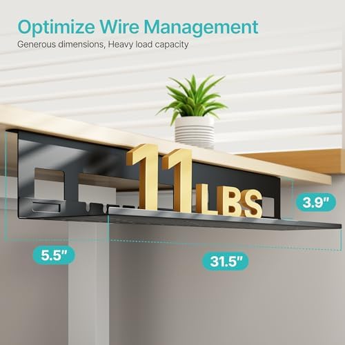 PEGZONE Under Desk Cable Management Tray, 31.5'' Screw-Mount Steel Rack - Image 5