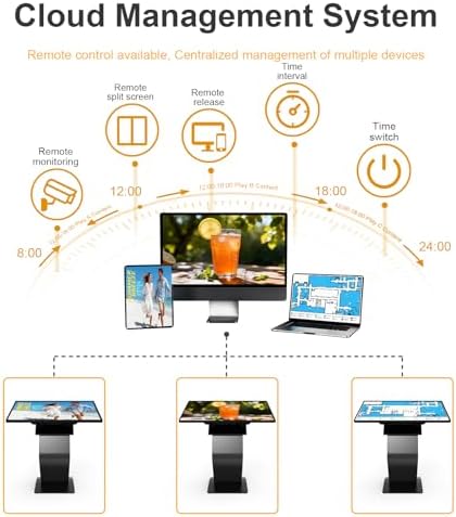 43 Inch Touch Screen Kiosk, 10pt PCAP Touch Screen Digital Signage, Plug&Play K-Style Indoor Digital Signage, Interactive LCD Display Signage, CMS/U-Disk Publish Content, Split Screen, Android 11 - Image 3