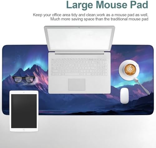 Aurora Gaming Mouse Pad 35.4"x15.7" Large Extended Pad Desk Mat Anti-Slip Rubber Base & Durable Stitched Edges for Gamers Smooth Mouse Pad Writing Surface for Desk Office/Home - Image 7