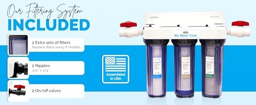 Whole House 3-Stage Water Filtration System, 3/4" port with 2 valves and extra 1 year filter supply (2 sets, 6 pcs) - Image 7