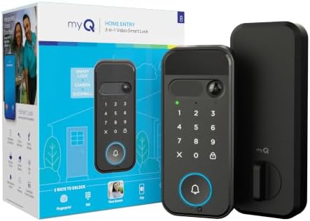 myQ Secure View™ 3-in-1 Smart Lock with 2K HDR Video Doorbell Camera, Face Access, Fingerprint Access, PIN & App Control — Intelligent Entry with Built-in Camera, Color Night Vision & Two-Way Audio by Chamberlain%7CmyQ