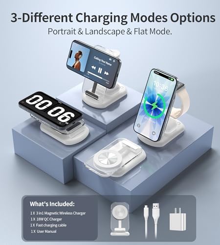 Mukiya 3 in 1 Magnetic Wireless Charging Station for Apple Devices - Image 5
