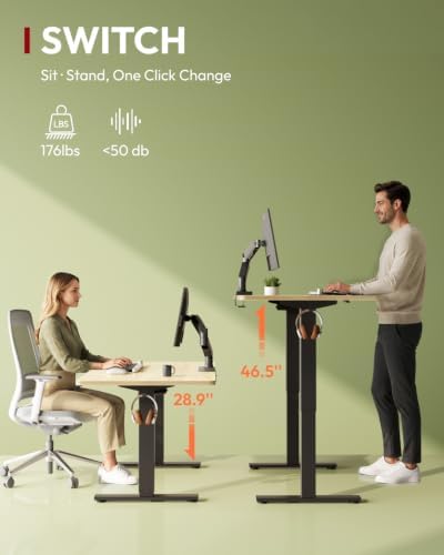 SANODESK 1'' Thick One-Piece 60 x 24'' Height Adjustable Standing Desk - Image 2