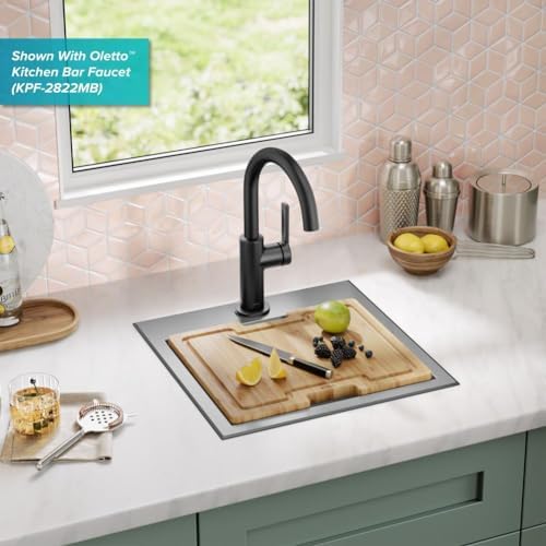 KRAUS Kore 15-Inch Drop In/Top Mount Workstation 16 Gauge Single Bowl Stainless Steel Bar Kitchen Sinks with Accessories - Image 3