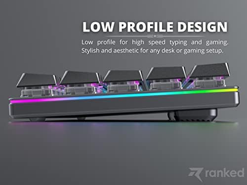 Ranked G65 Guardian 65% | Full Aluminum Frame | Ultra Slim Hot Swappable Mechanical Gaming Keyboard | 68 Keys Multi Color RGB LED Backlit for PC/Mac Gamer (Black, Gateron Low Profile Red) - Image 4