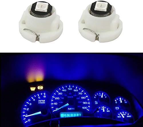 WLJH 10x Blue T4.7/T5 Neo Wedge 3030SMD Chip 12mm Base Led Car Instrument Cluster Dashboard Gauge Bulb HVAC AC Heater Climate Controls Lamps Switch Indication Interior Light Replacement by WLJH