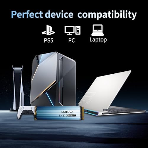Ediloca 2TB SSD NVMe M.2 2280 PCIe Gen4 x4 Internal Solid State Drive, 2TB NVME SSD Read Speed up to 7400MB/s, Dynamic SLC Cache, Compatible with PS5, Gaming PC, and Laptop(EN870) - Image 6