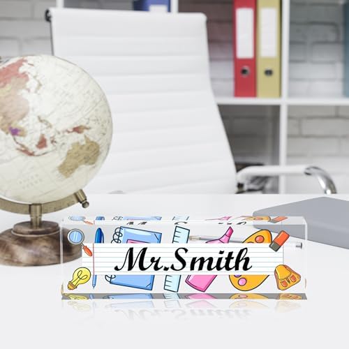 Acrylic Personalized Office Desk Name Plate, Teacher Appreciation Gifts - Image 3