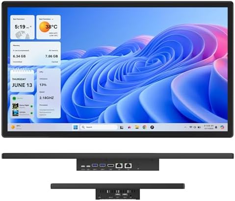 21.5" All in One Tablet Panel PC Win11 Pro, N100 Fanless Industrial Touchscreen Monitor Computer, 8GB RAM 128GB ROM, 1920 * 1080 IPS, USB3.2 * 2, USB2.0 * 2, LAN*2, HDMI2.0, Type-C3.1 by OuuOee