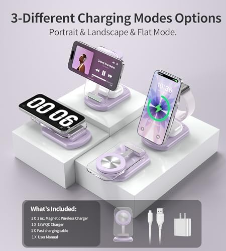 Mukiya 3 in 1 Magnetic Wireless Charging Station for Apple Devices - Image 5