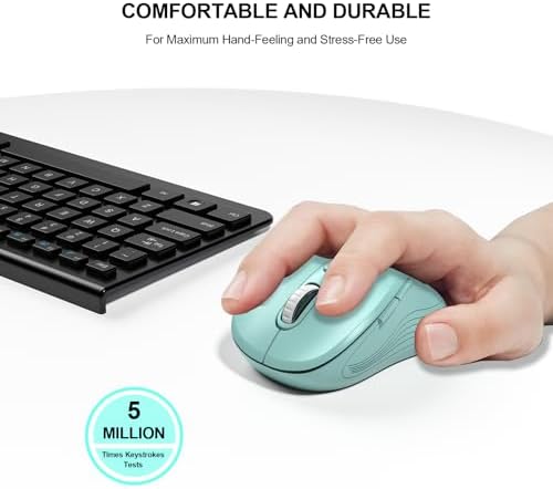 WisFox 2.4GHz Wireless Mouse for Laptop, Ergonomic 6-Button, Mint Green - Image 6