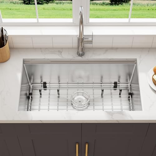 32 Inch Undermount Workstation Handmade Single Bowl Kitchen Sink - Image 3