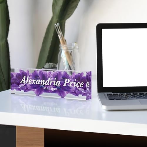 Personalized Acrylic Office Desk Name Plate with Name and Title Printing - Image 3
