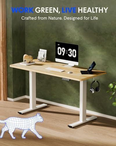 FLEXISPOT 48" x 24" Solid Wood Standing Desk, White Frame - Image 2