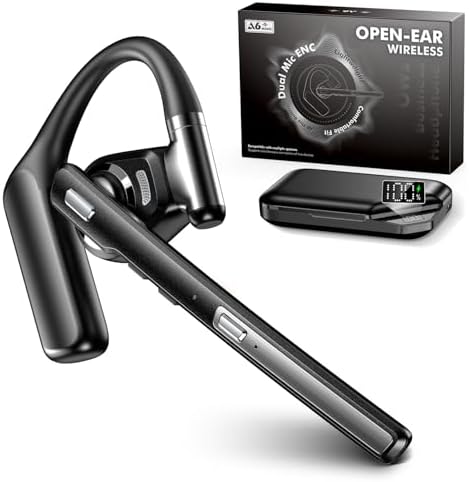 Bluetooth 6.0 Open-Ear Headset with Noise-Canceling Microphone by Unknown