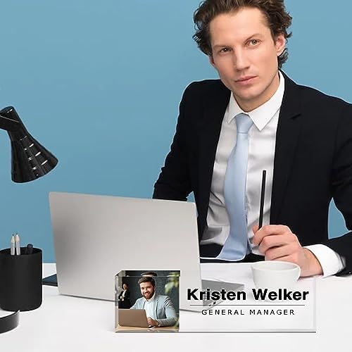 Custom Name Plate for Desk, Personalized Desk Name Plate with Photo, Office Desk Decor for Women Men, Acrylic Desk Accessories, Office Gifts for Boss Manager Teacher, Employee Appreciation Gifts - Image 2