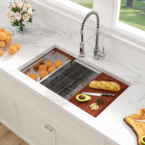 Sarlai 32 Kitchen Sink Undermount 32 x 19 Inch Undermount Sink Workstation - Image 2
