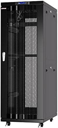 Sysracks 32U Network Rack Cabinet, 32" Deep, Mesh Door, 19-Inch by SYSRACKS