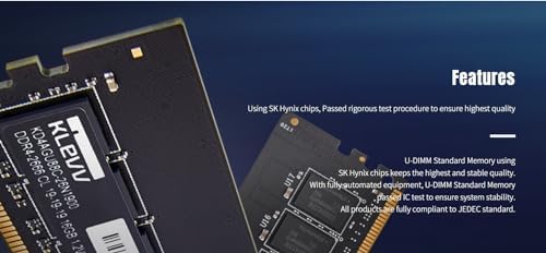 KLEVV DDR4 8GB (1x8GB) 3200MHz CL22 1.2V UDIMM Desktop Ram Memory SK Hynix Chip (KD48GU880-32N220A) - Image 3