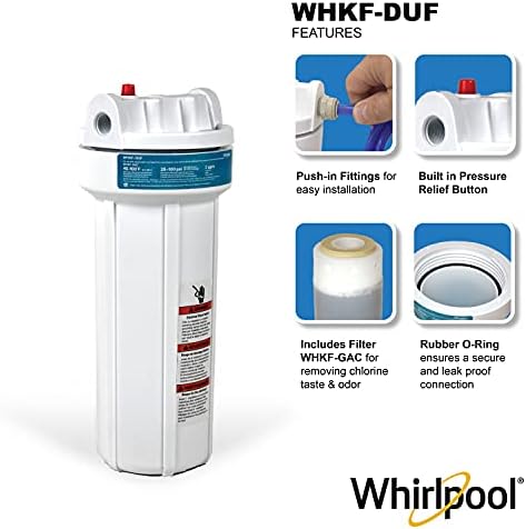 Whirlpool Under Sink Water Filtration System WHKF-DUF | Push-in Quick Connect, 1 Carbon Filter & Installation Kit Included | Reduces Chlorine Taste & Odor, Sediment - Image 6