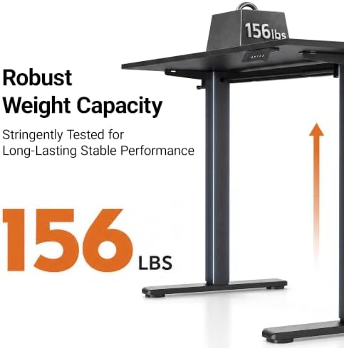 Claiks 55 x 24 Inch Black Electric Standing Desk - Image 4