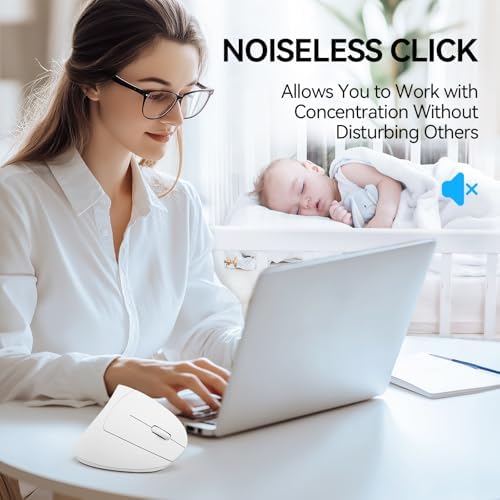 TECKNET Ergonomic Mouse, 4800 DPI Wireless Bluetooth Vertical, 3-Device - Image 6