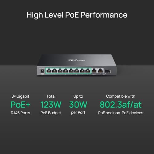 Omada ES210GMP, 8 Port Gigabit Easy Managed PoE Switch - Image 3