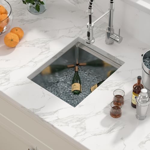 Sarlai 14 Bar Sink Undermount 14 x 19 Inch Workstation Bar Prep Small Sinks - Image 2
