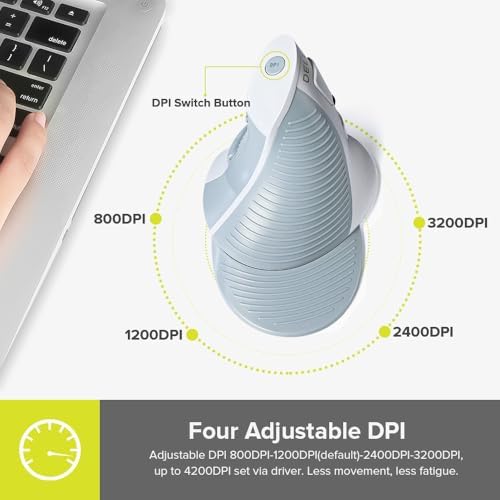 DELUX Wired Ergonomic Vertical Mouse, for Medium Hands(M618XU-White) - Image 5