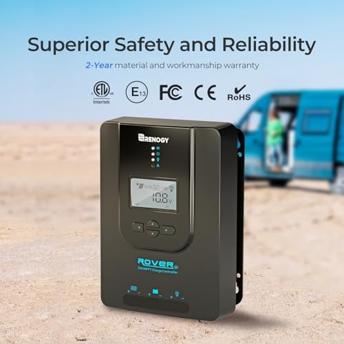 Renogy Rover 30A 12V/24V Auto DC Input MPPT Solar Charge Controller Parameter Adjustable LCD Display Solar Panel Regulator fit for Gel Sealed Flooded and Lithium Battery, Rover 30A,Black - Image 7